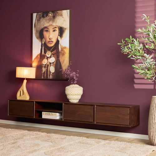 Starfurn Tv-meubel Ambiance - Zwevend - Bruin Hout - 240x35x30cm