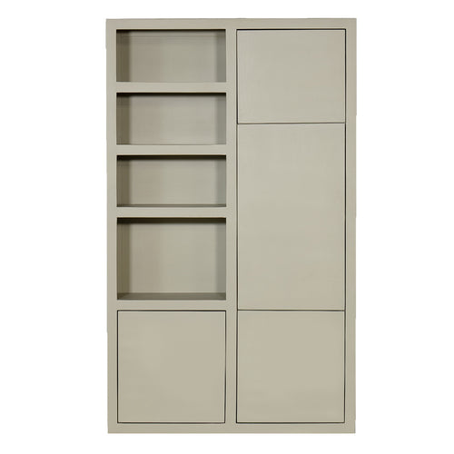 Giga Meubel Wandkast Xander - Mangohout - Beige - 120x45x200cm