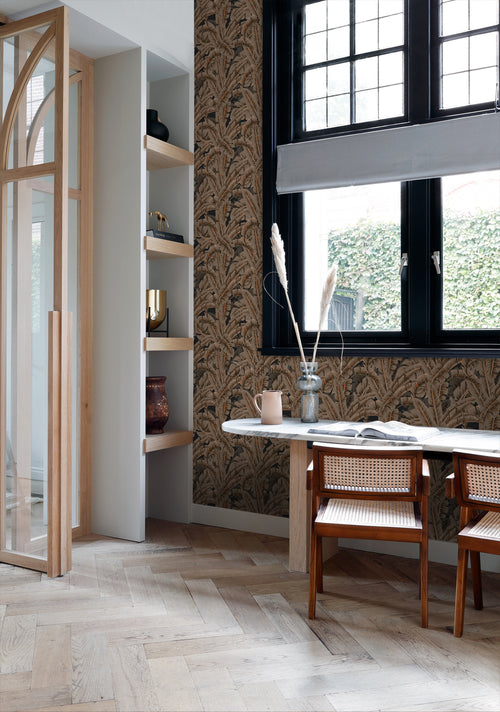 Origin Wallcoverings behang palmbladeren roest bruin - 53 cm x 10.05 m - 347441