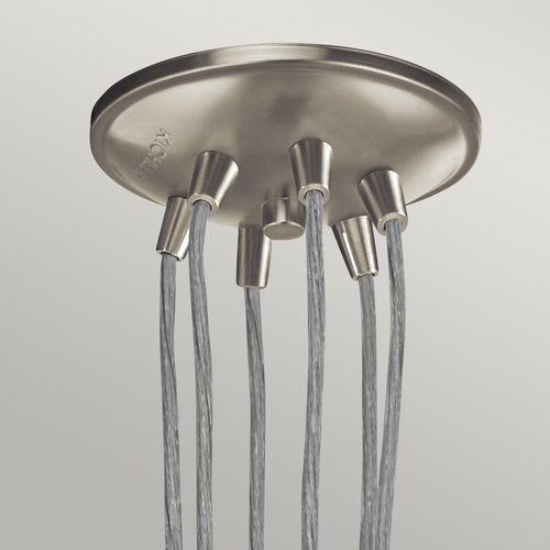 Elstead Brinley - Hanglamp met 6 lichtclusters, geborsteld nikkel, E27