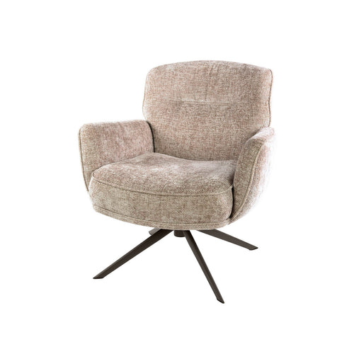 Giga Meubel Fauteuil Forza Hoven Zand/Bruin – Draaibaar – Polyester – 75x79x83 cm
