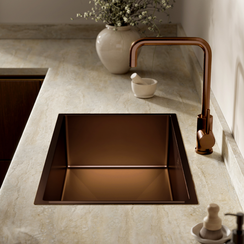 LOMAZOO Spoelbak Keuken Koper Supreon - 66 x 36 cm - RVS