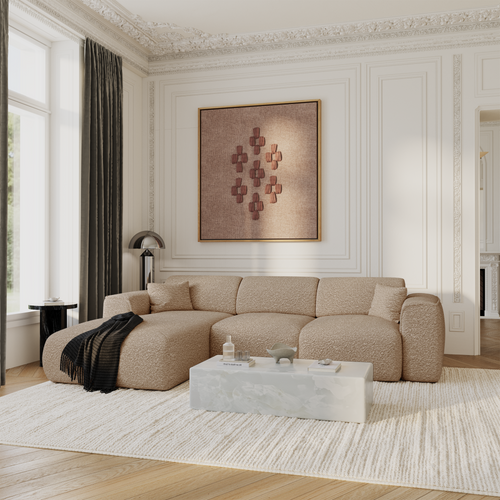 Sia Home - Hoekbanken YUMA - Bouclette stof - Mol - 283cm - vtwonen shop