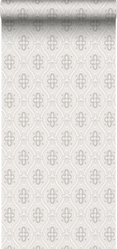 Borastapeter behang retro ornamenten grijs en wit - 53 cm x 10.05 m - 660064 - vtwonen shop