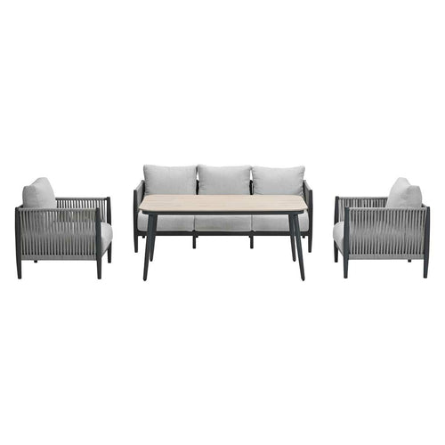 Garden Impressions lounge dining set Tavira grey sand - 4-delig
