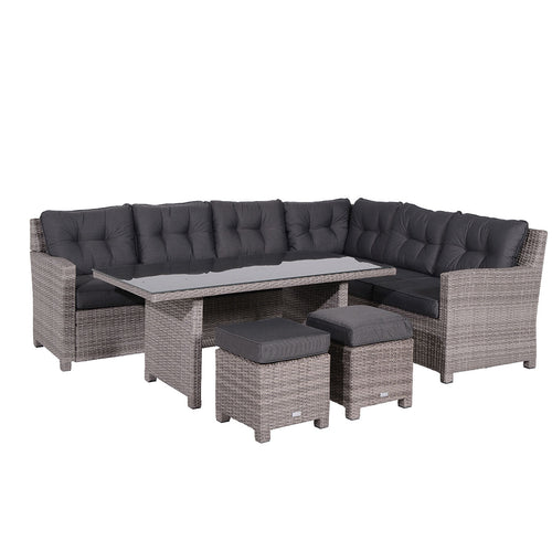 Blue bird lounge-diningset - 5-delig - rechts - grey - reflex black