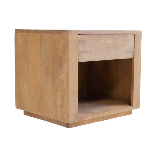 Giga Meubel Nachtkastje Macie - Naturel - Mangohout - 45x38x40cm