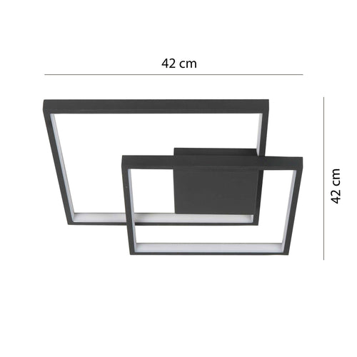 Highlight plafondlamp Piazza - 1 lichts - 42  x 6   cm - zwart - vtwonen shop