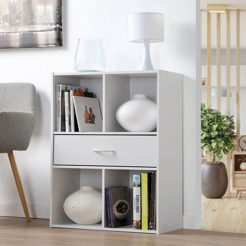 CALICOSY - Opbergplank met 4 compartimenten - 29,5x62x80 cm
