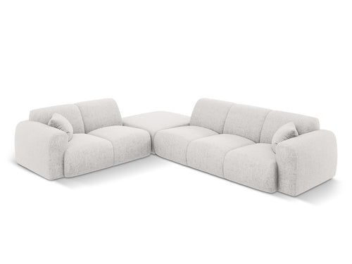 Cosmopolitan Design linker hoekbank Nolio 4-zits, chenille, lichtgrijs - 250x315x72cm
