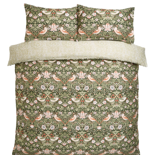 William Morris at Home Dekbedovertrek Tweepersoons Strawberry Thief Nettle 200 x 200cm