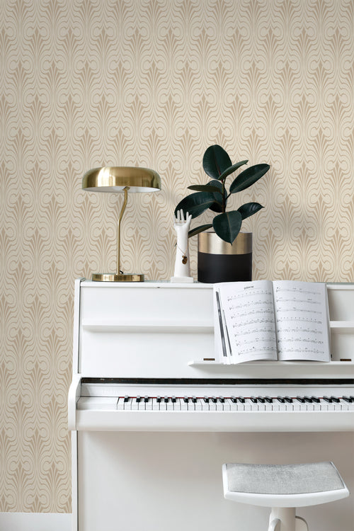 ESTAhome behang grafische vorm beige - 50 x 900 cm - 139634 - vtwonen shop