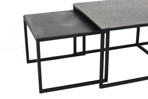 Light & Living salontafel KUMALU - 120x60x45cm - zilver - Set van 3 - vtwonen shop