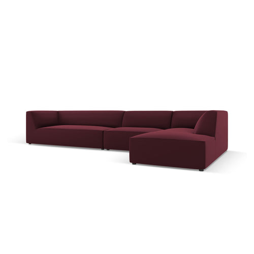 Cosmopolitan Design - Modulaire hoekbank rechts Siena 5-zits, imitatieleer bordeaux - 180x366x69cm