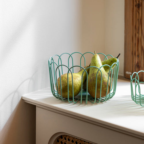 Ona - Draadmand 19xH10cm groen Flores