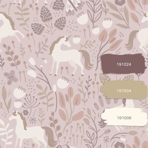 ESTAhome behang unicorns mauve paars - 53 cm x 10.05 m - 131232