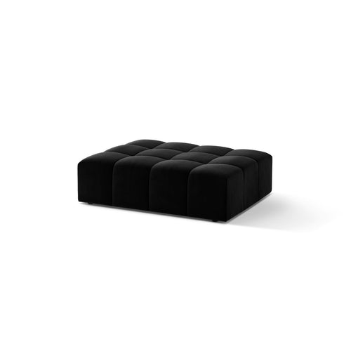 Cosmopolitan Design - Poef Chicago flueel zwart - 84x102x42cm