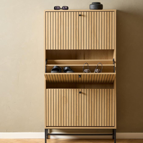 Rebellenclub Schoenenkast Risley - 72 x 140 cm - Licht Eiken - vtwonen shop