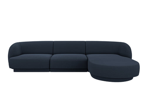 Micadoni rechter hoekbank Miley 4-zits, boucle donkerblauw - 156x255x70cm