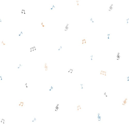 Sanders & Sanders behang muzieknoten wit en meerkleurig - 53 cm x 10 m - 640442 - vtwonen shop