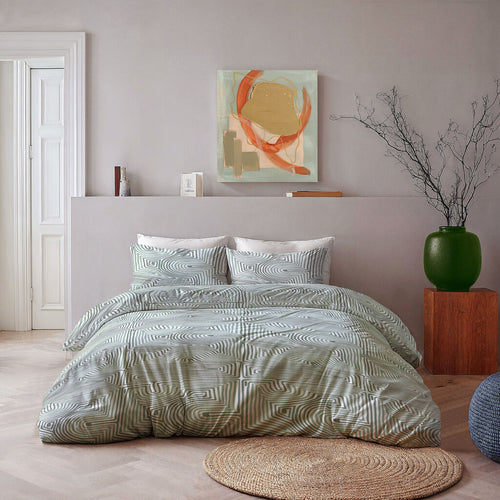 Byrklund - Dekbedovertrek Lagoon Lines - 240x220 cm - Groen