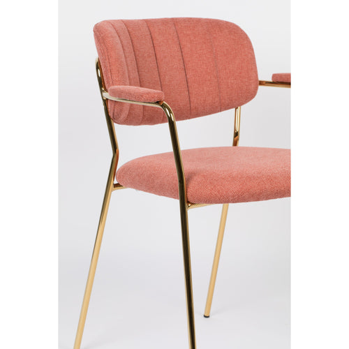 Housecraft Living Jolien Eetkamerstoelen armleuning Goud/Roze - Set van 2 - vtwonen shop