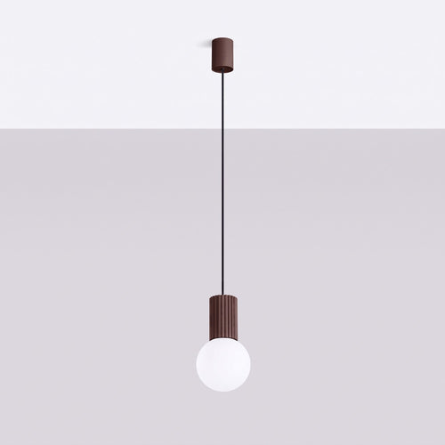 Sollux Lighting Hanglamp HALO 1 bruin - 12x12x120cm