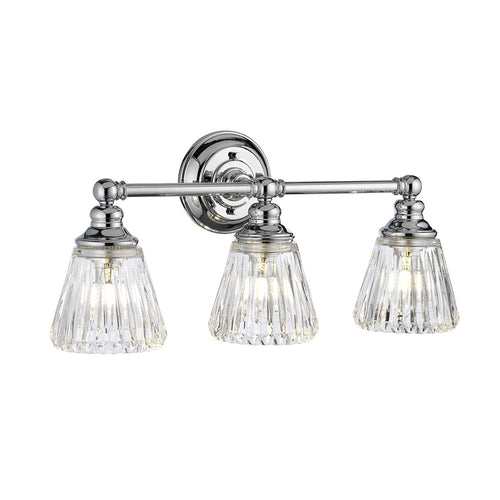 Keynes 3-lichts wandlamp gepolijst chroom IP44