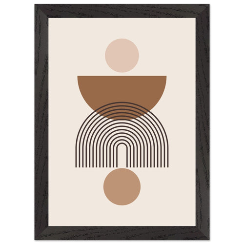 Artfulprints Poster met Lijst Boho – Harmony shapes   - A4 21x29.7 cm - Grijs