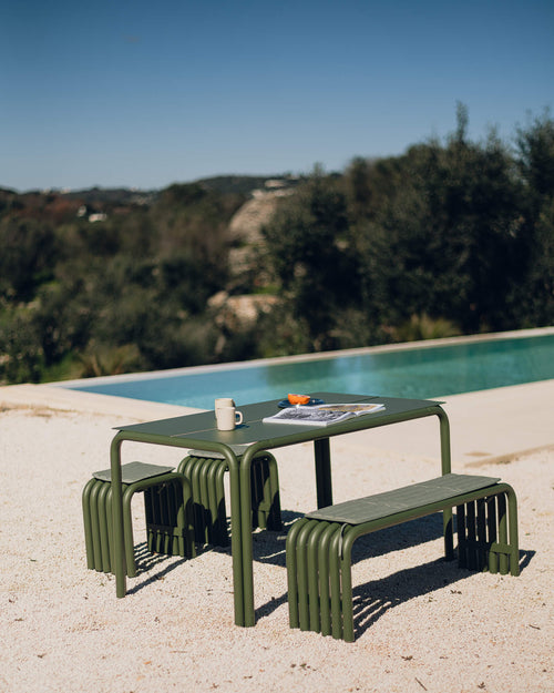 noo.ma Nokk Bench - design metalen bank voor binnen en buiten, 115x33x44 cm