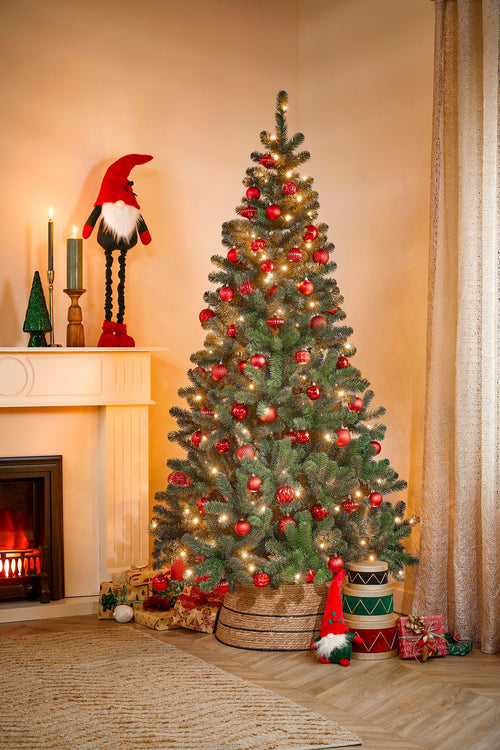 House of Seasons Kerstboomrok - H26 x Ø58 cm - FSC Mix - Zeegras - Naturel Bruin, Zwart