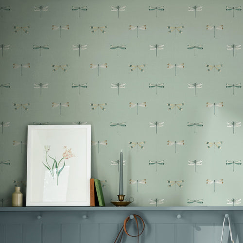 Sophie Allport Vliesbehang Kinderkamer - Watercolour Dragonfly Pale Sprig