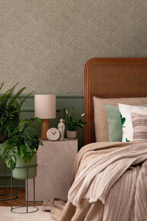 Sanders & Sanders behang visgraat-motief bruin - 53 cm x 10 m - 640247 - vtwonen shop