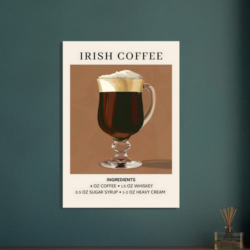 Artfulprints  Irish Coffee - Ingrediënten   poster 70x100 cm - vtwonen shop