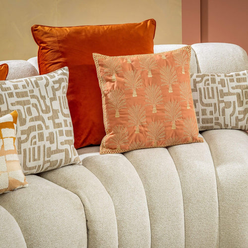CYCAS - sierkussen 45x45 cm - boommotief - Carnelian - oranje