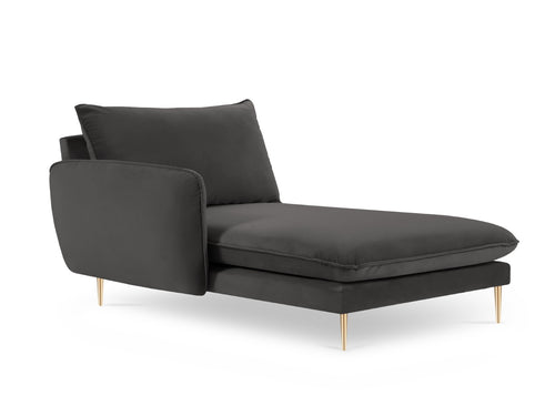 Cosmopolitan Design linker meridiaan Vienna flueel, donkergrijs - 170x110x95cm