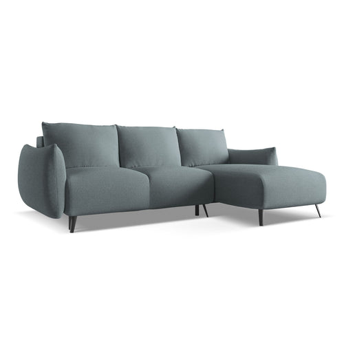 LaMiaSofa hoekbank rechts Genova - chenille stof - jeans - 242x162x86