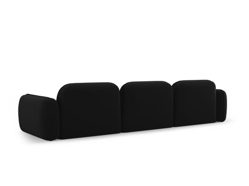 Cosmopolitan Design Modulaire bank Sydney 4-zits, flueel, zwart - 90x320x70cm