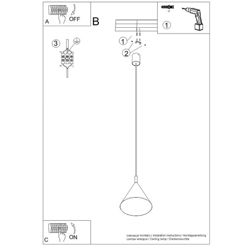 Sollux Lighting Hanglamp NOX 25 olijfgroen - 24,5x24,5x140cm