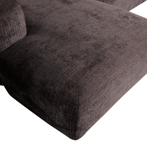WOOOD chaise longue bank links Cloud - Chenille - Bruin - 80x280x165