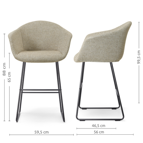 Nolon Nino-Otis barkruk taupe melange - zwart onderstel - 65 cm - vtwonen shop