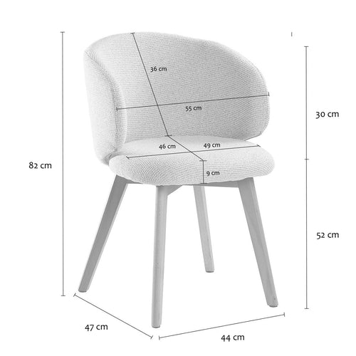Calicosy - Stoelen set van 2 SOLÈNE - beige 60x55x79 cm
