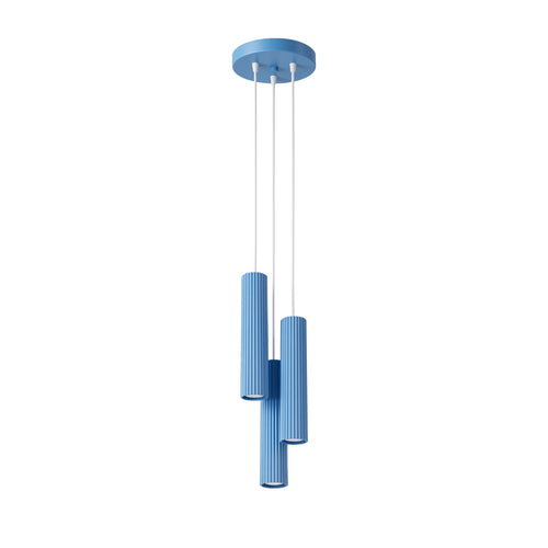 Sollux Lighting Hanglamp KARBON 3P lichtblauw - 19,5x19,5x108cm