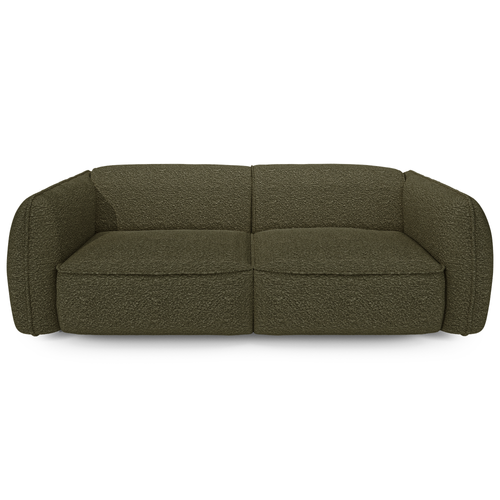 Sia Home - Rechte bank LIVIA - Bouclette stof - Olijfgroen - 230cm - vtwonen shop
