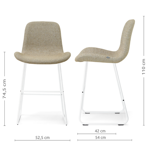 Nolon Nino-Fé barkruk taupe melange - wit onderstel - 75 cm - vtwonen shop