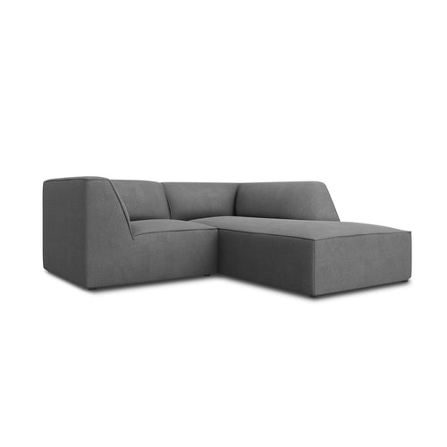 Cosmopolitan Design - Modulaire hoekbank rechts Siena 3-zits, structurele stof grijs - 180x186x69cm