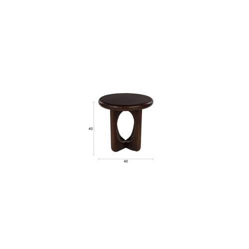 Housecraft Living Jani Bijzettafel Rond 40 cm Mangohout Donkerbruin