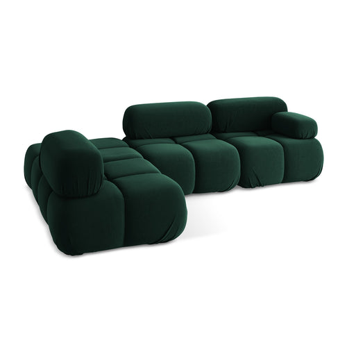 LaMiaSofa hoekbank links Sanremo - velours - flessengroen - 285x190x70