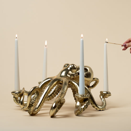 Kare Design Kandelaar goud octopus 49cm
