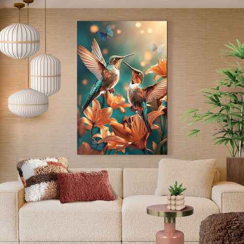 Reinders glasschilderij Vliegende Kolibries - 116x78cm